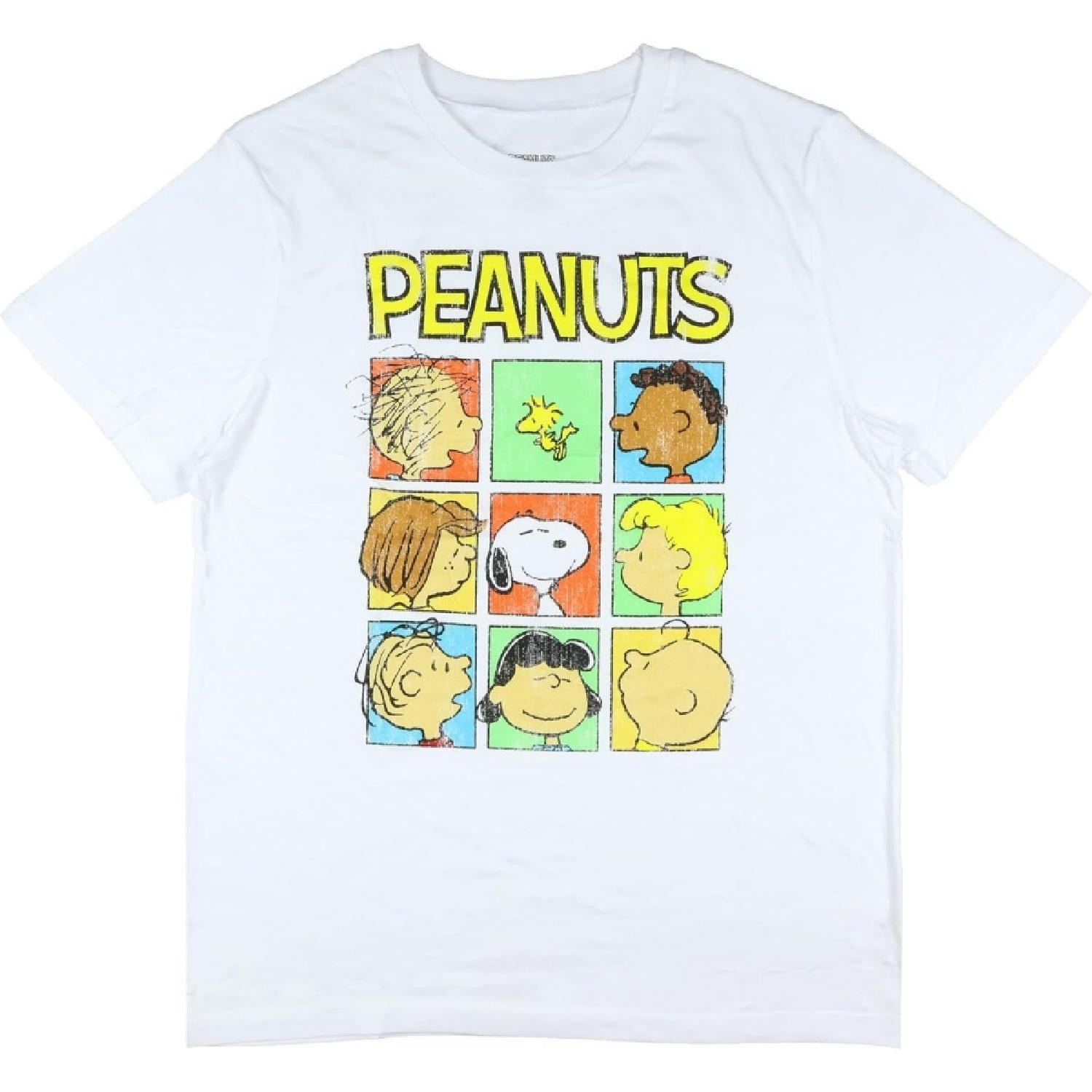 Peanuts T-Shirt Men s Boxed Character Grid Design Graphic Print Adult Tee S