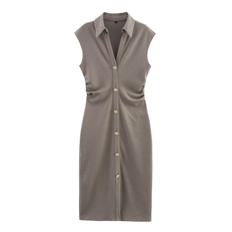 Kaslead New Women clothes Western Style Fashion Simple Pique Shirt Style Dress 3644176