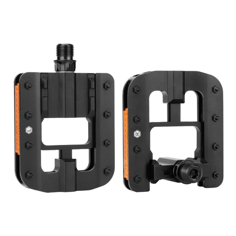 Folding Bike Pedals with Reflective Strips Wide Flat Cycling Foldable Pedals NonSlip Cycling Pedals for Folding Bike