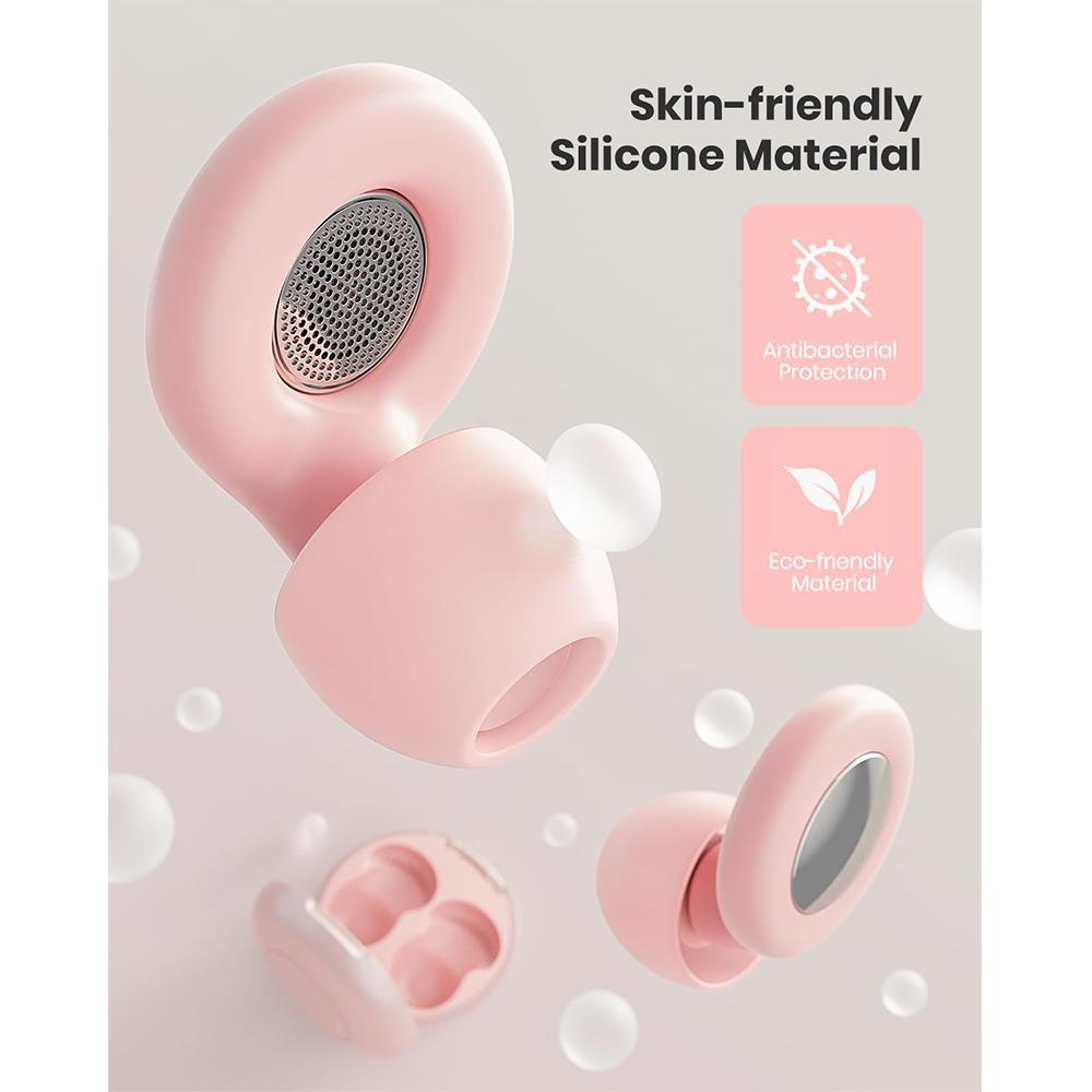 Ear Plugs for Sleeping Noise Cancelling, 25dB Ear Plugs for Noise Reduction with 8 Ear Tips, Reusable Silicone Earplugs Hearing