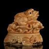 Fortune Mythical Beast Golden Toad Boxwood Carving Help Gather Money and Seek Wealth Business Gifts Animal Carving Office Ornaments  Ornaments