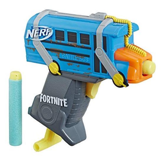 NERF Fortnite Micro Battle Bus Microshots Toy Blaster 2 Official Elite Darts for Adults Dart-Firing & Kids, Teens, [Product]