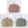 High Quality Pu Square Clutch With Rhinestone Heart Decor For Party And Night Out