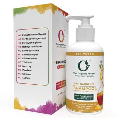 100% Plant-Based Anti-Dandruff Shampoo for Women and Men - Enriched with Tea Tree Oil, ACV and Oats Protein | Vegan and Cruelty-Free