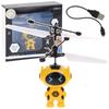 Robô Voador Mão Controlada Drone Robô Hélice Luz - Amarelo