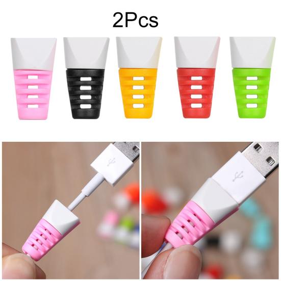 2Pcs Anti Breaking Cable Data Cord Phone Charging Wire Protective Cover Sleeve