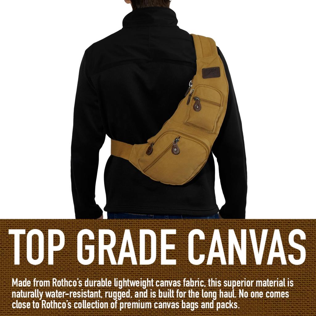 Rothco Crossbody Canvas Sling Coyote One Size Bag, Brown,