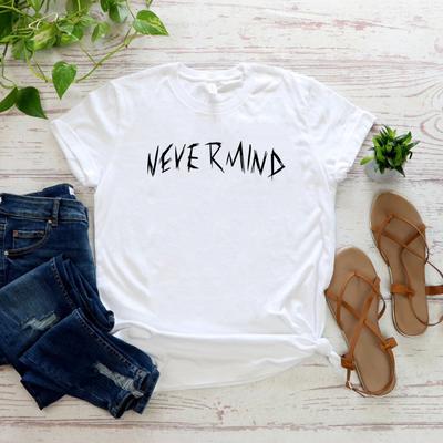 Jimin Nevermind Tattoo T Shirt Donna Divertente Yoongi Vintage T-shirt Estate Manica corta Moda coreana Kpop Camicia Top Graphic Tee