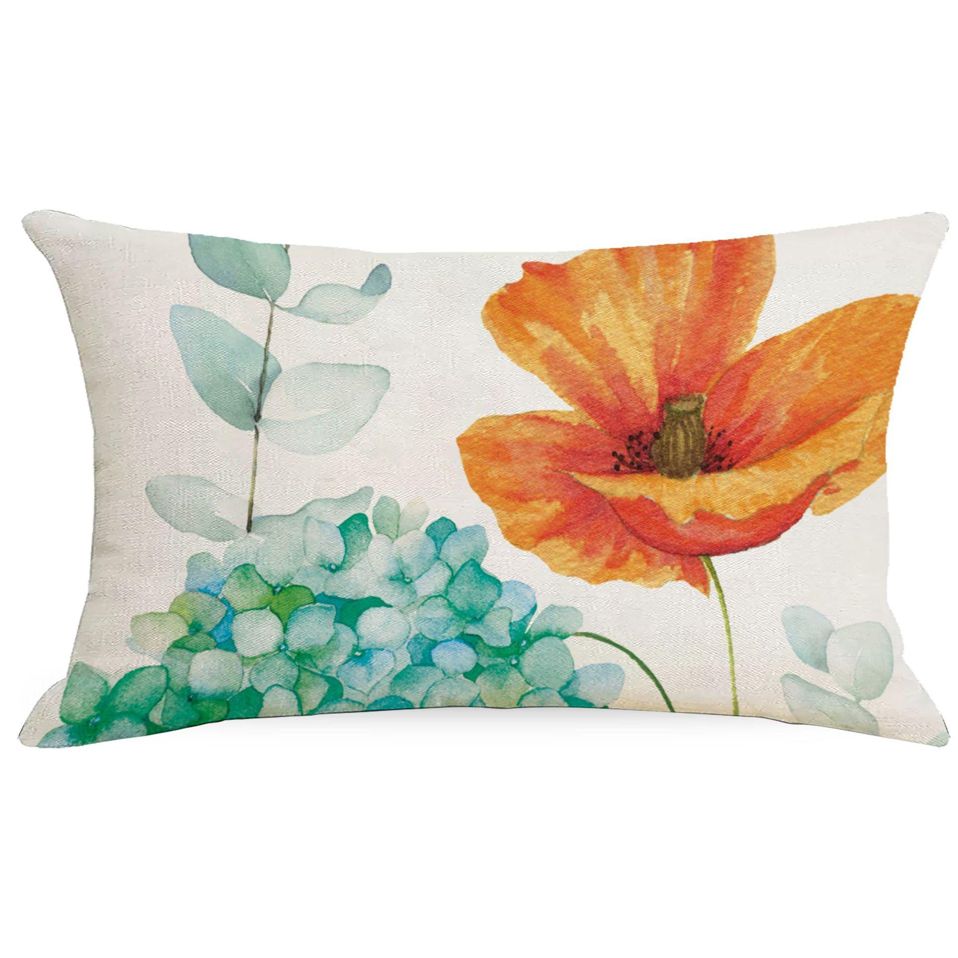 

New Flower Linen Pillowcase Living Room Sofa Bedroom Cushion Pillowcase Spacing Decoration 30 * 50Cm