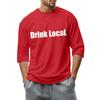 Men's fashionable casual round-neck three-quarter sleeve top T-shirt