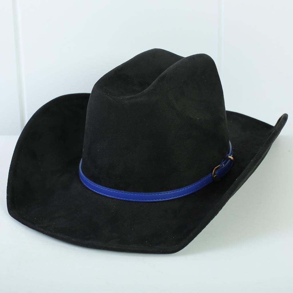 Popolare cappello western da cowboy in camoscio stile europeo e americano per uomo e donna, semplice e alla moda, a tesa larga, cappello jazz