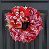 Valentines Wreath Ribbon Home Decor 40cm Artificial Red Wedding Wreath For Indoor Outdoor Bedroom Living Room Office Wedding