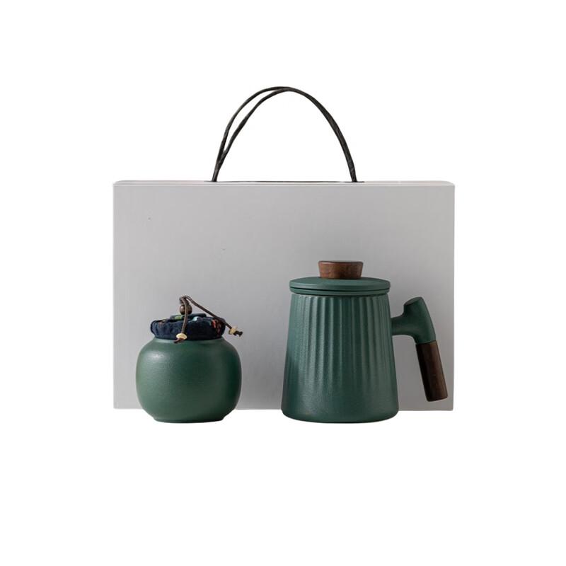 Chinese Style Ceramic Mug & Tea Caddy Gift Set