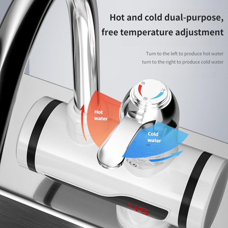 3000W High Power Household Electric Faucet Kitchen Instant Heating Water Faucet Intelligent Digital Water Heater