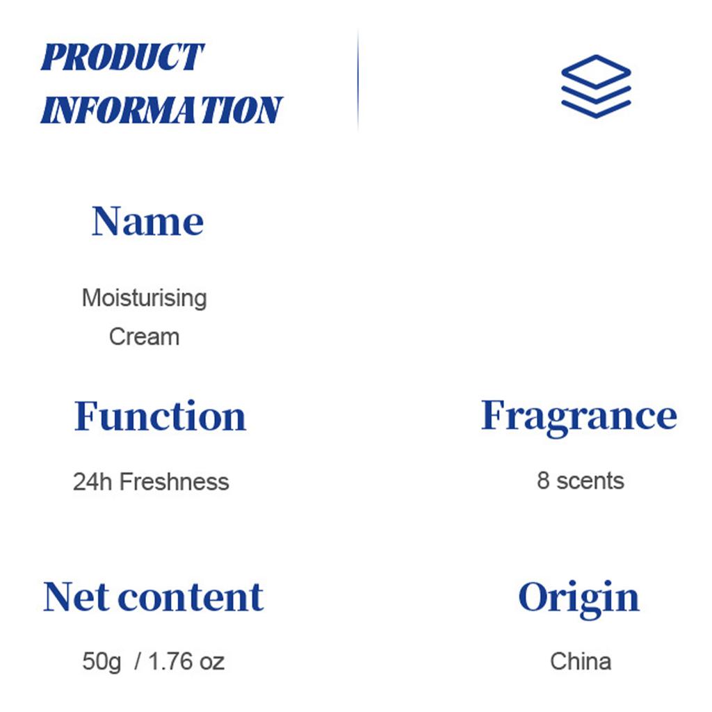 24H Odor Protection Cream - Natural Plant Based Body Deodorant for Men & Women, Alcohol-Free & Moisturizing, 1 Piece