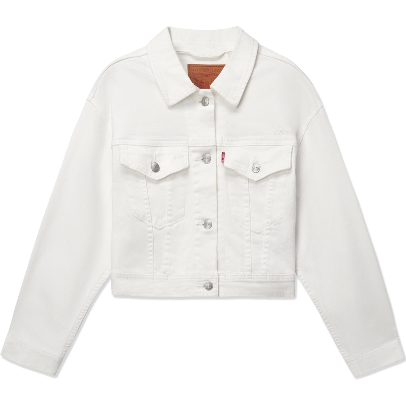 

Levis SS24 Летняя Коллекция Однотонная Короткая Джинсовая Куртка на Пуговицах Женские Куртки Белый 001C7-0002 S