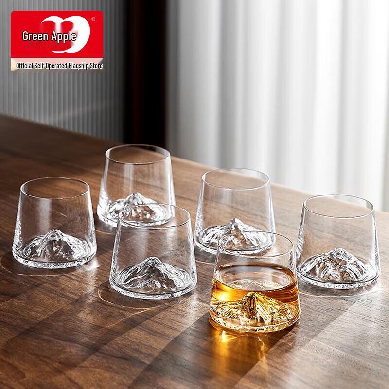Хрустальные стаканы для виски Green Apple Crystal Mountain View - Набор из 6 штук