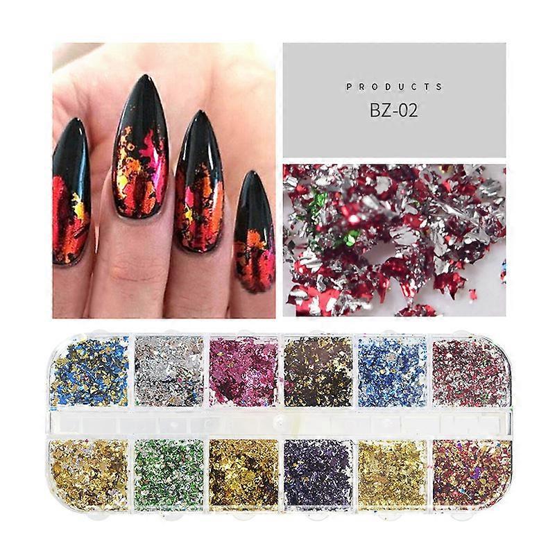 Nail Sequins, Nail Dried Flowers, Shiny Foil Nail Chips, Nail Art Sunmostar