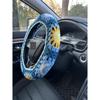 Handmade Crochet Sun and Moon Car Steering Wheel Covers Universal 14-15 inch for Women and Men (Steering Wheel Cover)