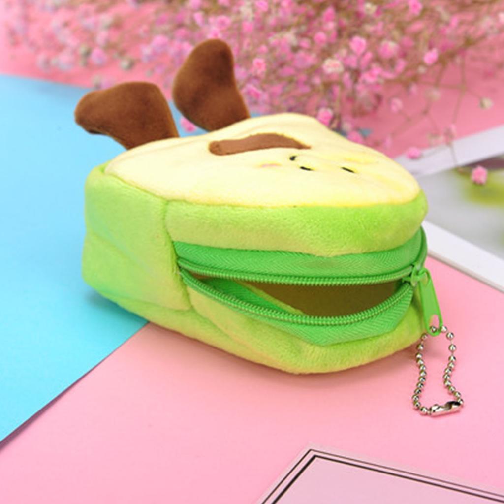 Portofel Pluș Avocado Multifuncțional Portabil Desene Animate Fruct Fermoar Geantă Monede