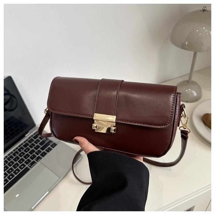 2024 Winter Retro Fashion Lock Buckle Crossbody Bag - Versatile, Stylish Small Square Bag for Women