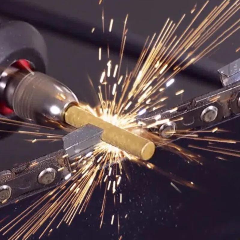 6pcs Diamond Coated Cylindrical Burr Chainsaw Sharpener Stone File Chain Sharpening Carving Grinding Tools Kits 4/4.8/5.5mm