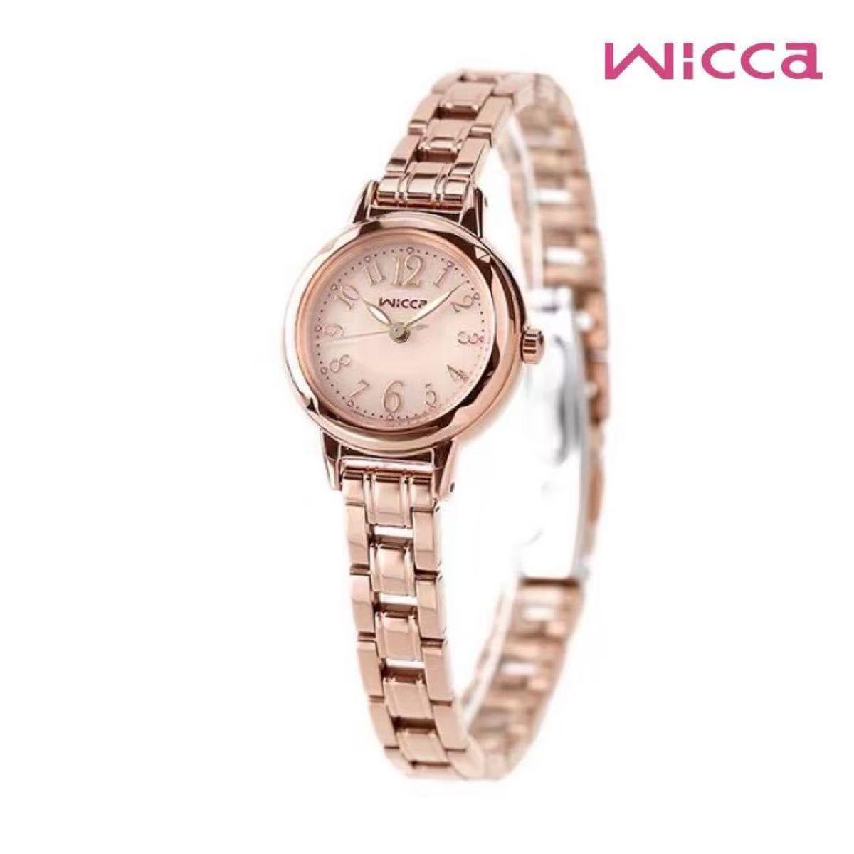 Used Citizen watch CITIZEN wicca pink gold solar radio solar radio clock Solar Tech