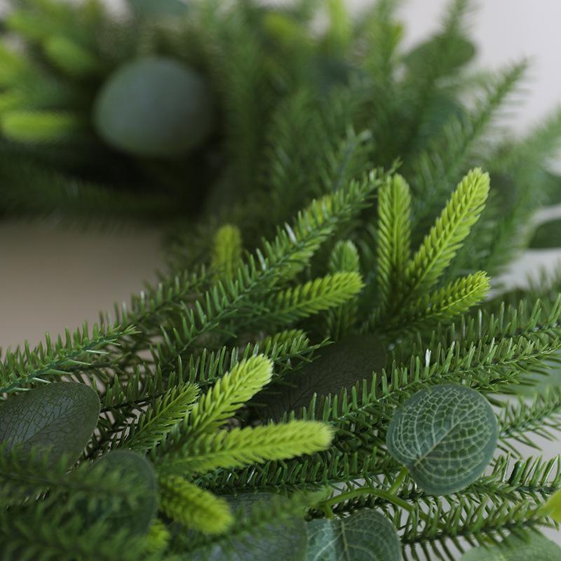 Hand Soft Glue 60cm Norfolk Pine Wreath Wall Hanging Summer Festival Decoration Closet Pendant Simulation Leaf