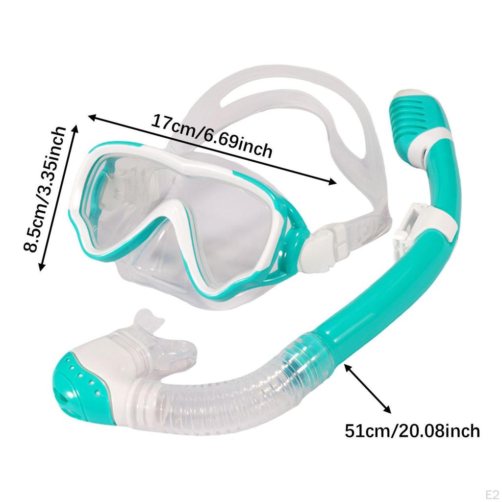 Kids Snorkel Set Swim Diving Goggles Anti Fog Snorkeling Gear for Scuba Water Activities