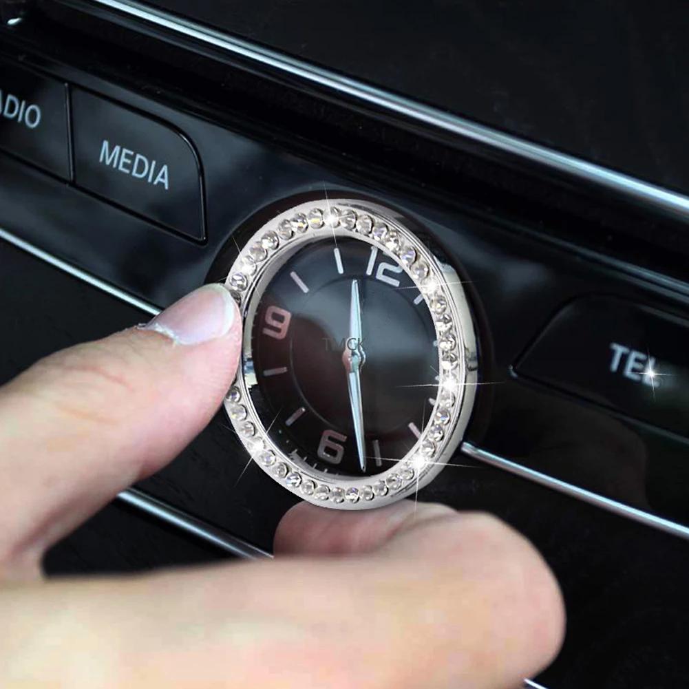 For Mercedes Benz C E S CLS GLC Class W205 W212 W213 W222 W218 X253 Car Accessories Central Clock Watch Ring Trim Diamond Cover