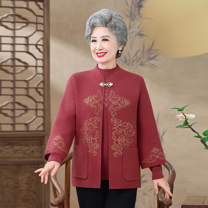 Elegantes festliches rotes Mantelkleid für eine Herbsthochzeit - Perfekt für Frauen mittleren Alters und ältere Frauen, Brautmutter oder Bräutigammutter.