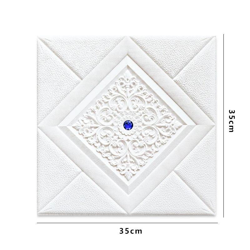 

12 шт. 3D стеновая панель украшение дома наклейка на стену гостиная пена самоклеящиеся обои водонепроницаемые и плеснестойкие обои 35cmx35cmx12pcs