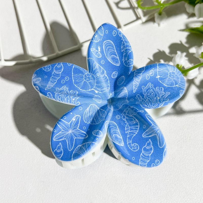 Printed Clips, Egg Flower Fresh and Light Hair Clips Back of The Head Updo Shark Clips