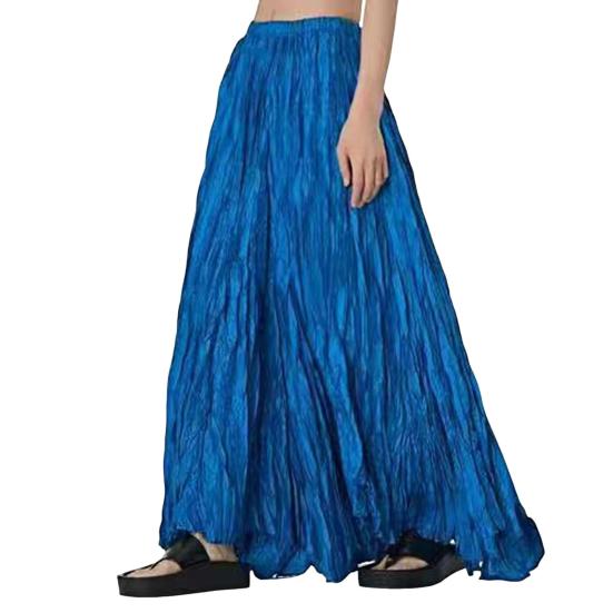 Women Skirt Skirt Elastic High Waist Maxi Pleated Dance Skirt Party