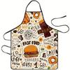 1pc Fast Food Themed Kitchen Apron - Creative Culinary Design, 100% Polyester Knit Fabric, Ideal for Home Cooking & Restaurant U