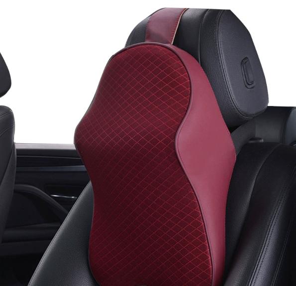 Car Seat Headrest Pad 3D Memory Foam Pillow Head Neck Fabric Cushion Foam Memory Breathable Support Mesh