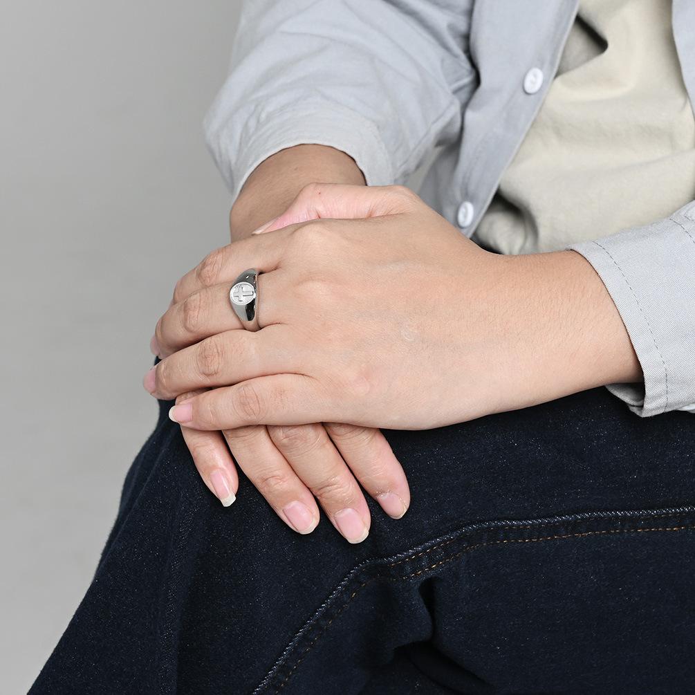 11mm Stainless Steel Gloosy Cross Ring for Men Fashion Jewelry