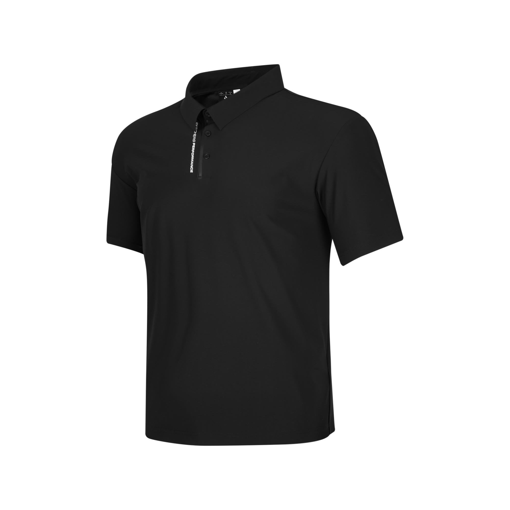 Skechers Solid Color Moisture Wicking Loose Fit Polo Shirt Men tops Carbon-Black P224M049-0018 S