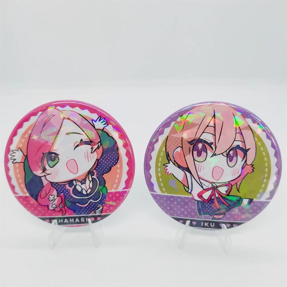 100 Girls You Cartoon Anime 58mm Laser Brooch Pin Characters Yoshimoto Shizuka Eiai Nano Pendant Jewelry
