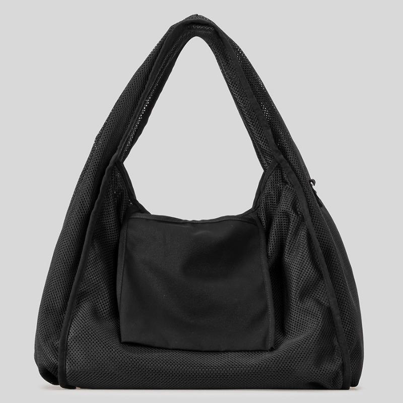 

Сумка-тоут в стиле лени, большая вместимость, сумка под мышкой, сетчатая сумка, пляжная сумка и нишевая одноплечевая сумка чёрный