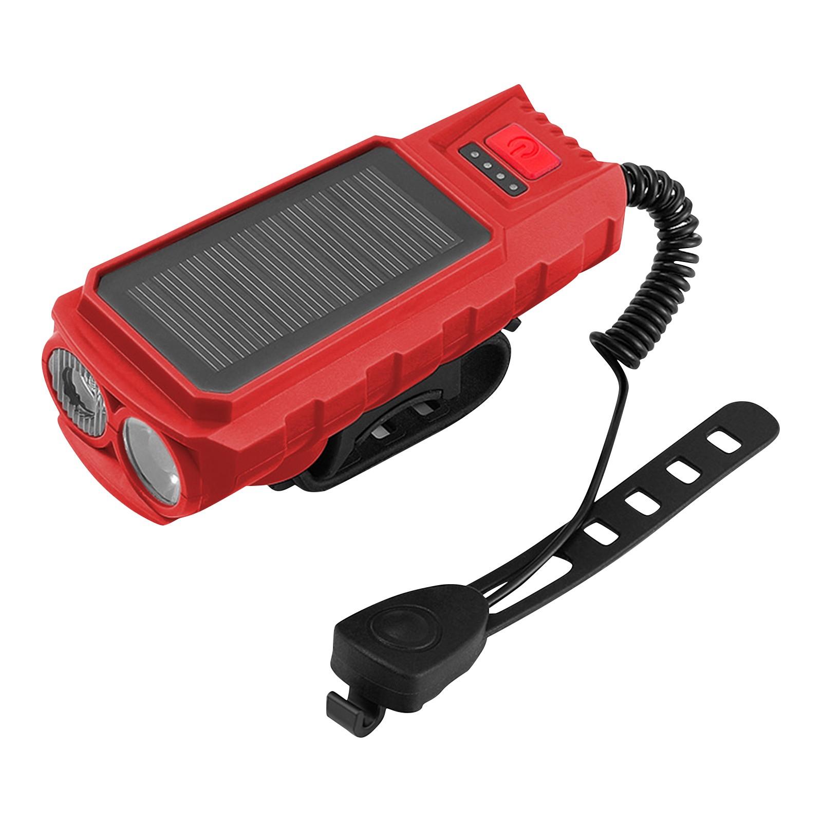 

Solar Powered Bicycle Light USB Rechargeable Bike Headlight with Built-in Speaker and Remote Control for Outdoor Cycling Safety and Convenience One Size червоний