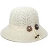 Middle-aged and elderly women's openwork sun hat, casual breathable sunshade bucket hat, fashionable sun protection hat