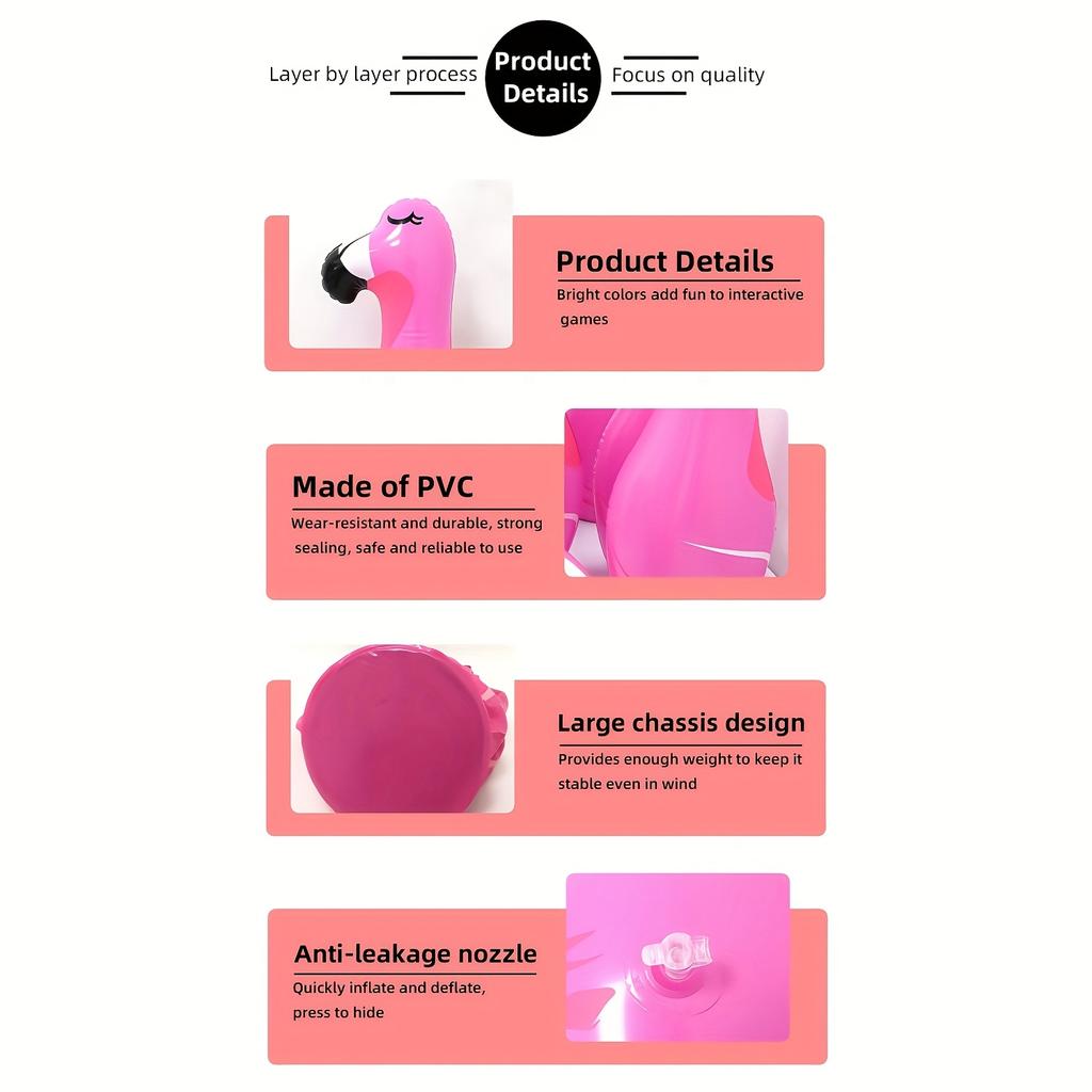 Dev Flamingo Temalı Şişme Bowling Seti Yetişkin Partileri Çim Oyunları Takım Oluşturma İç Mekan Dış Mekan Festivalleri İçin Premium PVC