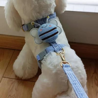 Wandeltuigje met Lijn Set voor Katten Honden - Cartoon Bij Verstelbaar Ontsnappingsvrij voor Kleine Middelgrote Huisdieren