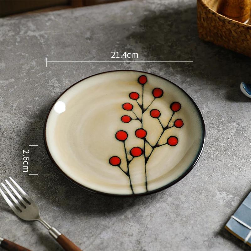 Light Luxury Flowers Ceramic Plate High End Restaurants Pasta Steak Plate Delicious Dishes Dining Plates Unique Home Tableware