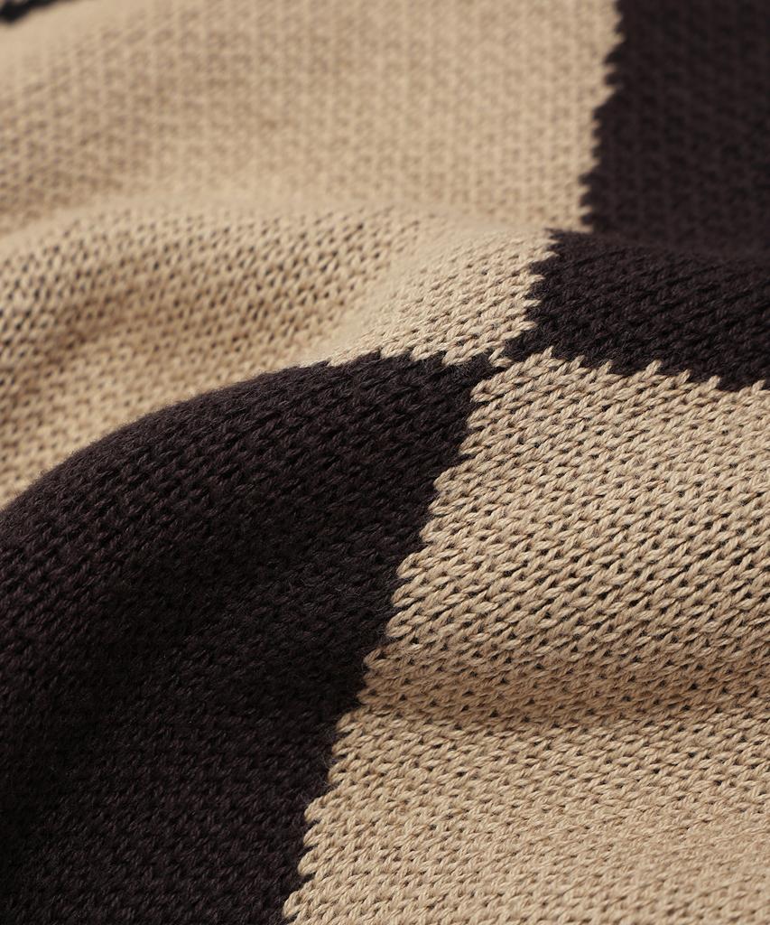 IEY Bold Argyle Knitwear Beige