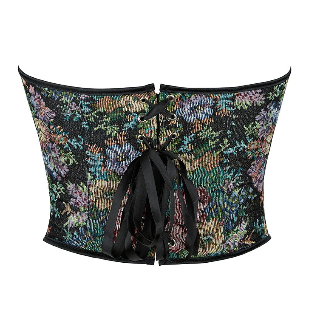 Floral Print Corselet Plus Size Strapless Corset Top For Women Medium Corsets