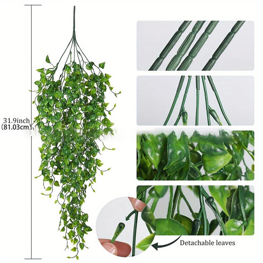 Fake Plants 2-Piece UV-Resistant Artificial Greenery Indoor Fake Greenery For Bedroom For Home Living Room Bedroom Bathroom