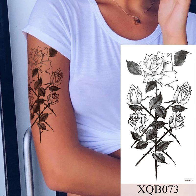 1 PC 210*114MM Waterproof Temporary Tattoo Sticker Spider Flash Tattoos Sanskrit Tiger Flower Body Art Arm Fake Tatoo For Women Men