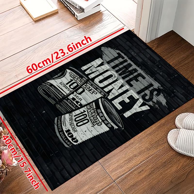 TIME IS MONEY Pop Art Area Rug, $100 Bill Non-Slip Machine Washable Floor Mat for Living Room Bedroom Office Home Decor